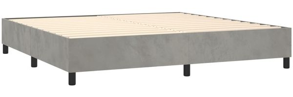 vidaXL Boxspringbett mit Matratze Hellgrau 200x200 cm Samt, Härtegrad: H2 [3144699] Bild 4