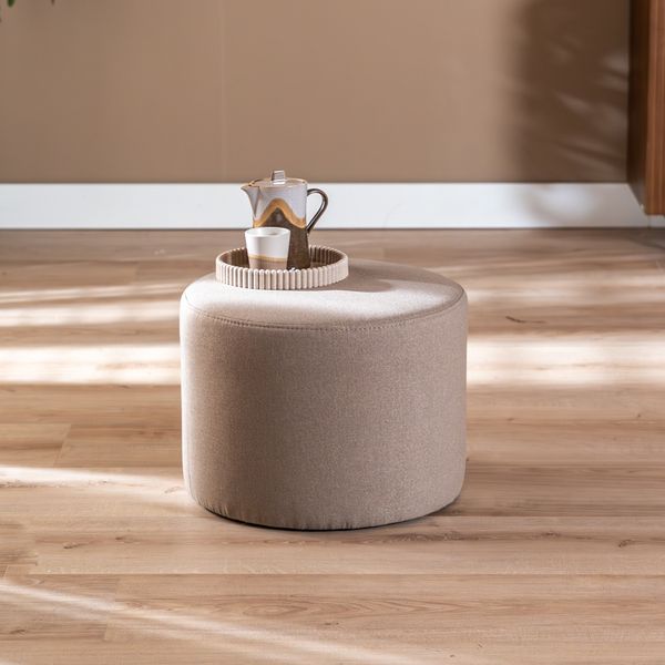 Bronx71 Hocker Hilda rund Stoff taupe
