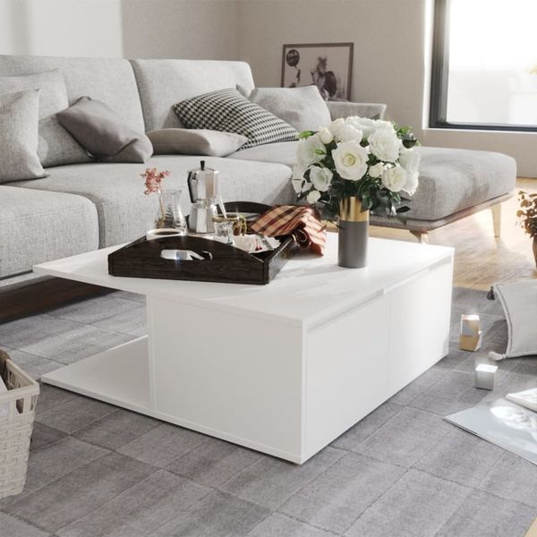 vidaXL Couchtisch Weiß 80x80x31 cm Holzwerkstoff 806876
