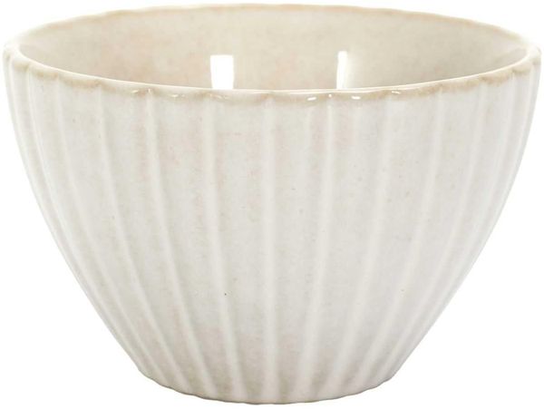 HOME DECO FACTORY, KA0413, Elegant Ceramic Bowl, Textured Design, ideal for sauces and appetizers, Practical Size for All Occasions, Diameter 11 cm, beige Color