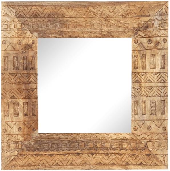 vidaXL Handgeschnitzter Spiegel 50x50x2,5 cm Massivholz Mango 321647