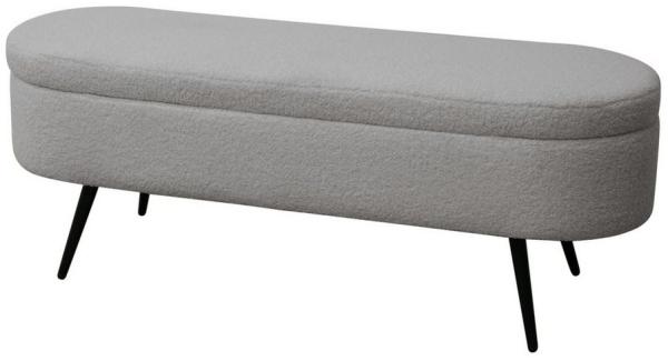 SVITA Sitzbank IVY, mit Stauraum, Ottomane, Hocker, Teddybouclé, Grau