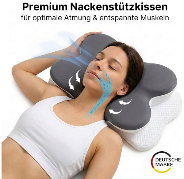 LIVINA HOME Nackenstützkissen Premium Kopfkissen, Ergonomisches Nackenkissen gegen Nackenschmerzen, Füllung: Memory Foam, Seitenschläfer, Rückenschläfer, Bauchschläfer, Meditation, 1 oder 2-tlg. erhältlich, Orthopädisches Kissen, für Seiten-, Rücken- &...