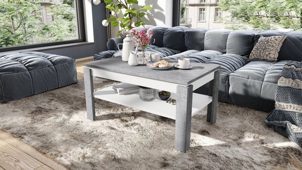 designimpex Couchtisch Design Asti-P Tisch höhenverstellbar 55 - 67cm Esstisch