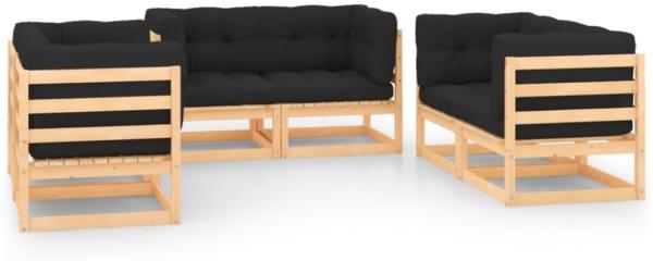 vidaXL 6-tlg. Garten-Lounge-Set mit Kissen Massivholz Kiefer 3083765