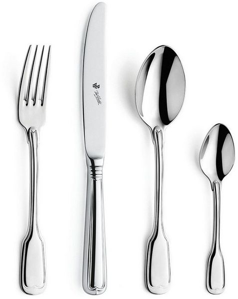 Paul Wirths Besteck-Serie 'Augsburger Faden', 24tlg., Chrom-Nickel-Stahl silber