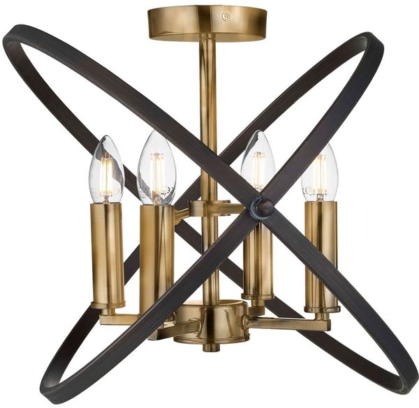 Kronleuchter bronze, braun, Stahlringe verstellbar, HOOPLA