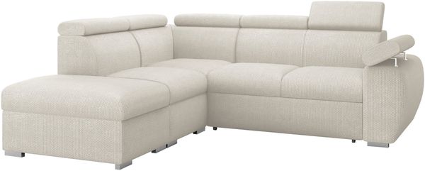 Ecksofa Boston 2RR1P mit Einstellbare Kopfstützen (Farbe: Flow 06, Seite: Links PUFAP+R+1P(65)+2R)