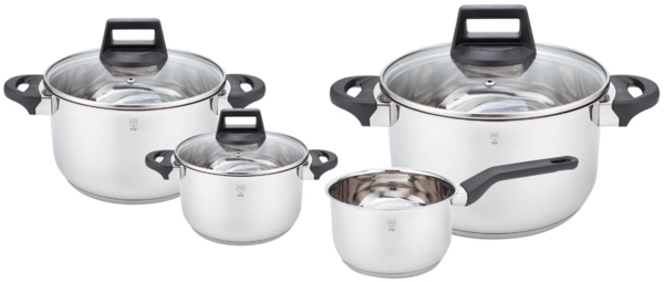 Gustav Voss 7-tlg. Kochtopf-Set PALERMO Edelstahl Topfset Kochtopfset 64030