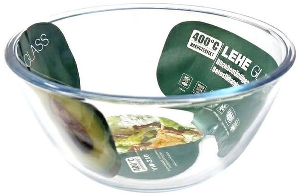 B&S Schüssel Glas-Schale rund 500 ml Borosilikatglas Ø 13 cm, Borosilikatglas, Hitzebeständig bis 400 Grad Celsius
