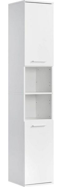 mokebo Hochschrank Der Kapitän (mit 5 Einlegeböden) hoher Badschrank oder Badezimmerschrank Weiß mit 33cm Breite