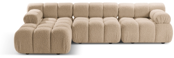 Micadoni Modulares Ecksofa Bellis 4-Sitzer Links Boucle Rolf Sand