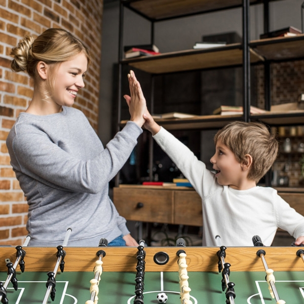 Tischkicker in Wettbewerbsgröße Kickertisch für Erwachsene und Kinder 122 x 61 x 79cm Braun Bild 2