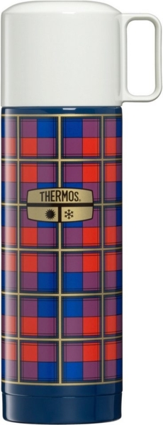 THERMOS Isolierflasche REVIVAL BEVERAGE BOTTLE, Edelstahlkörper, spülmaschinenfest, 0,5l, 18h heiß & 24h kalt, mit Push Button Lid & Trinkbecher mit Griff