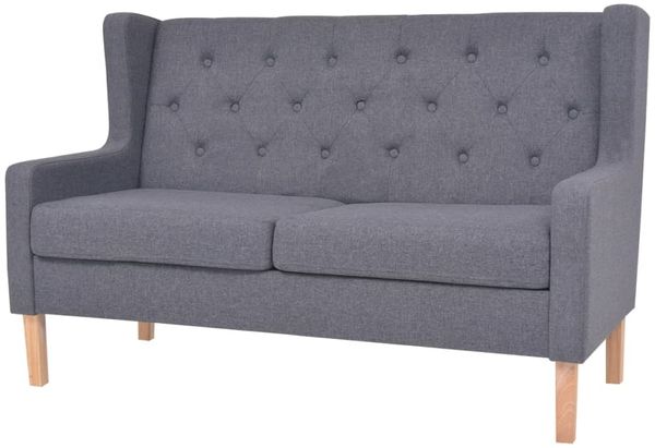 vidaXL Sofa 2-Sitzer Stoff Grau 245453