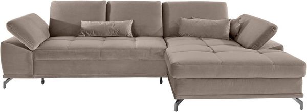 Places of Style Ecksofa Costello L-Form, mit Sitztiefenverstellung, Armteilverstellung und, 3 Nierenkissen, optional Bettfunktion und Bettkasten