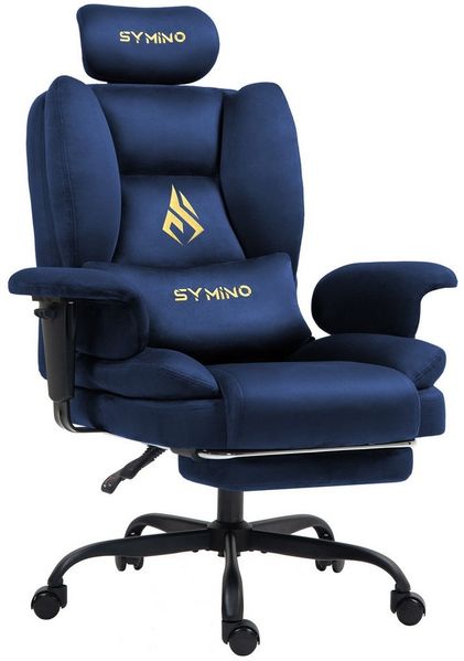 symino Stuhl Ergonomischer Sofa-Gaming-Stuhl, Verstellbarer Gamer-Stuhl, mit Hochwertigem Kunstpelzbezug für Ultimativen Komfort