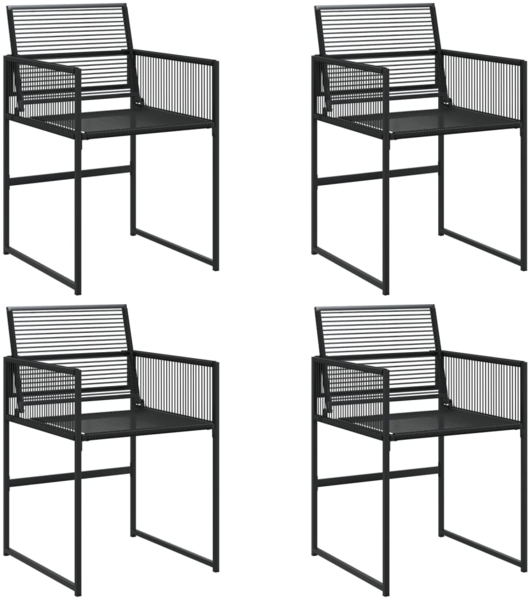 vidaXL Gartenstühle 4 Stk. Schwarz Poly Rattan 4008578