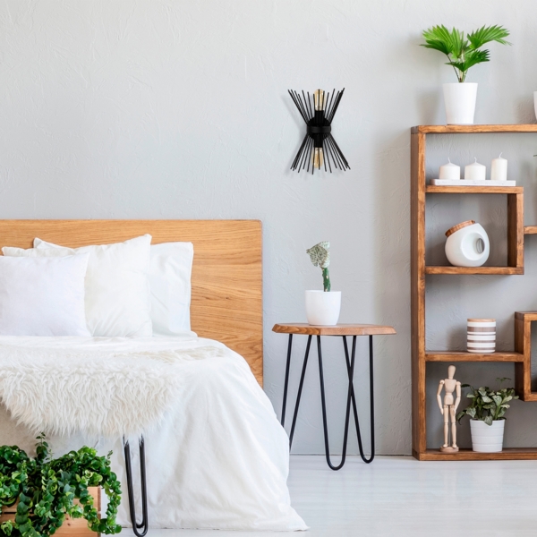 Vente-unique - Wandleuchte - Metall - H. 33 cm - Schwarz - KIRPI Bild 4