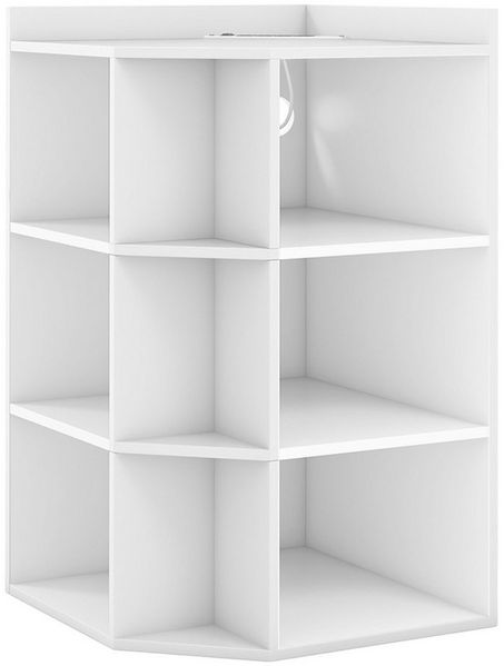COSTWAY Bücherregal, mit 9 Fächern, 2 Steckdosen, 1 TYPE-C und 1 USB-Anschlüssen