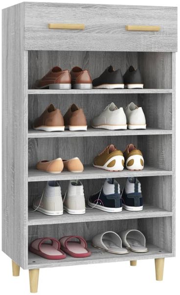 vidaXL Schuhschrank Grau Sonoma 60x35x105 cm Holzwerkstoff 817556 Bild 4