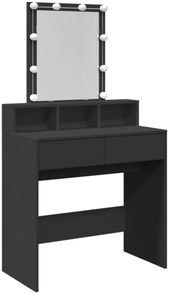 vidaXL Schminktisch mit LED-Beleuchtung Schwarz 80x41x144,5 cm 848179