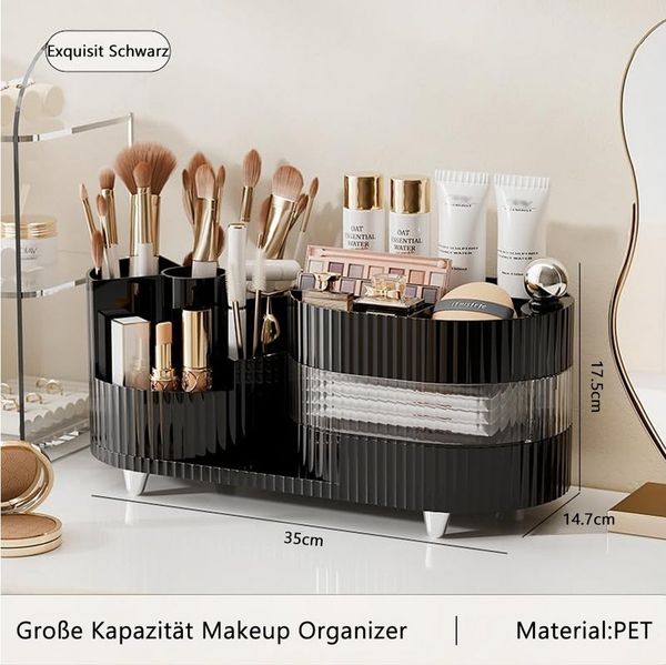TUWENA Make-Up Organizer 360° Drehbarer Pinsel Organizer, Skincare Organizer für Badezimmer
