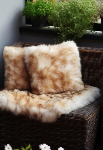 Lammfellkissen Merino Stracciatella mit Inlett Bild 8