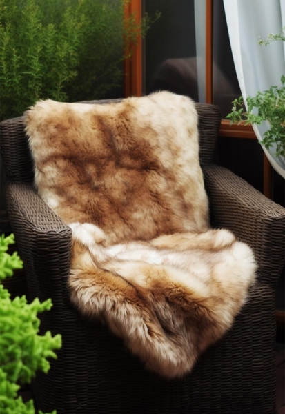 Lammfellkissen Merino Stracciatella mit Inlett Bild 6