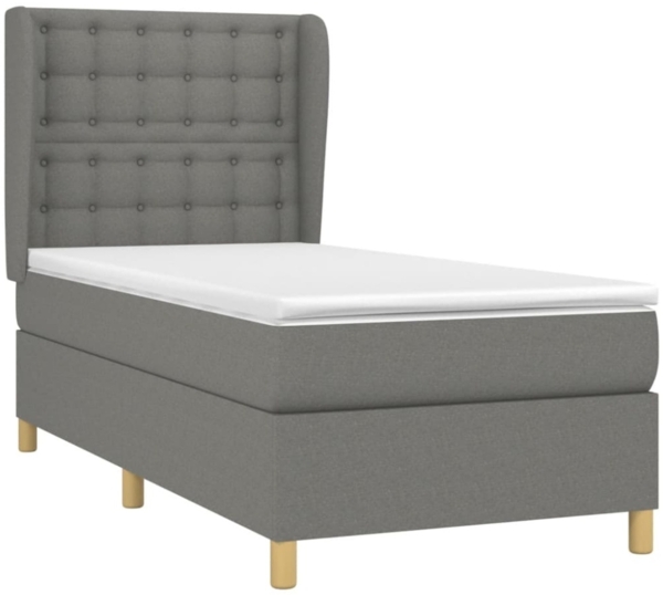 Boxspringbett mit Matratze Stoff Dunkelgrau 80x200 cm, Härtegrad: H2 [3128798] Bild 7