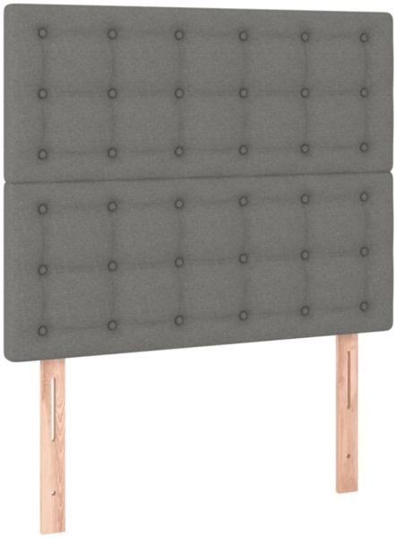 Boxspringbett mit Matratze Stoff Dunkelgrau 80x200 cm, Härtegrad: H2 [3128798] Bild 6