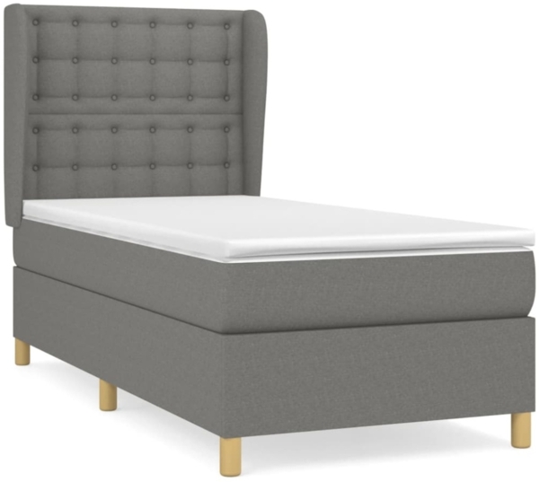 Boxspringbett mit Matratze Stoff Dunkelgrau 80x200 cm, Härtegrad: H2 [3128798] Bild 4