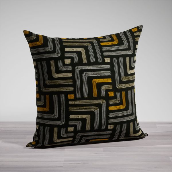 Kissen von Lysel® - orange-grau Sanzana 48x48cm, synthetisches Mischgewebe Dekokissen #1W