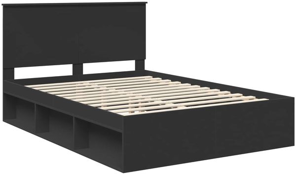 vidaXL Bettrahmen Schwarz 140 x 200 cm Massives Kiefernholz 3411002 Bild 4