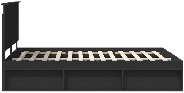 vidaXL Bettrahmen Schwarz 140 x 200 cm Massives Kiefernholz 3411002 Bild 8