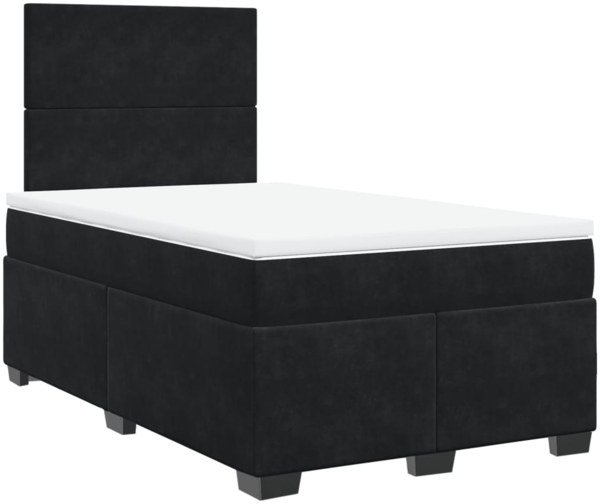 vidaXL Boxspringbett mit Matratze Schwarz 120x190 cm Samt 3290854