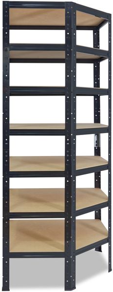 shelfplaza BLACK 230x80x50 cm Eckregal in schwarz mit 7 Böden und 125 kg Traglast pro Boden Bild 5