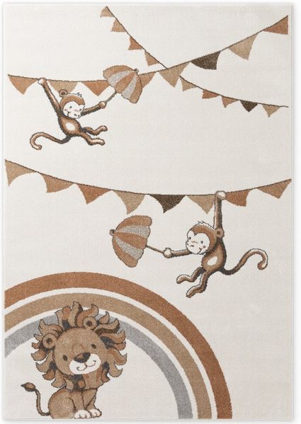 Villeroy & Boch Kinderteppich Roar like a Lion Rainbow Party Teppich, rechteckig, Höhe: 9 mm, Spielteppich weich, Kinderzimmer, Boho Kids Spielunterlage, Tieremotiv