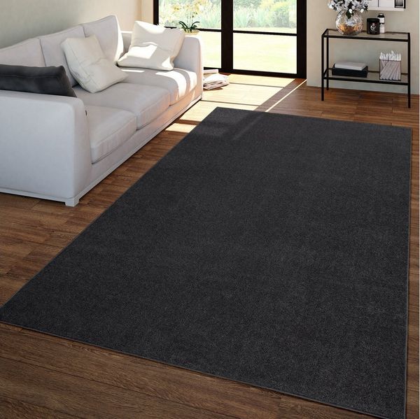 TT Home Teppich Diele, Esszimmer, Flur, Schlafzimmer, Wohnzimmer, Rechteckig, Höhe: 12 mm, Wohnzimmer Teppich Kurflor Unifarbendes Design Modern Und Zeitlos