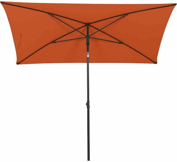 SIENA GARDEN City Mittelstockschirm anthrazit/terracotta 140x210cm Gestell Stahl anthrazit, Bezug 100% Polyester, 160g/m² terracotta, Lichtschutzfaktor UPF 50+