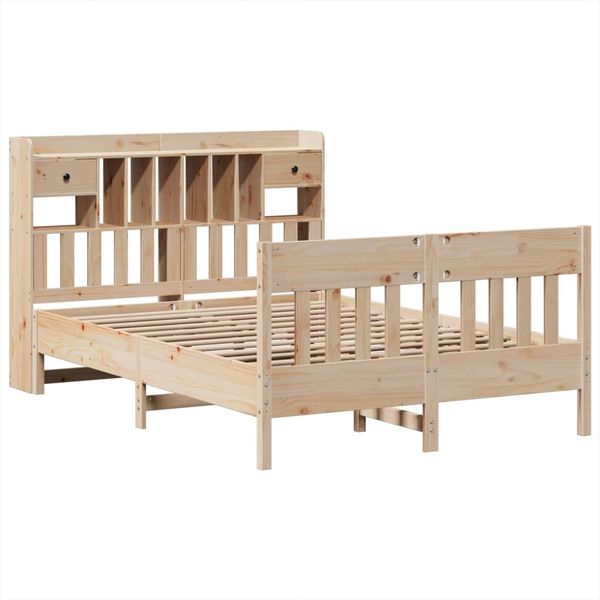 vidaXL Massivholzbett ohne Matratze 140x200 cm Kiefernholz 3323260 Bild 3