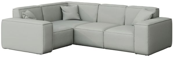 Garten Ecksofa SUMMER wetterfester Stoff NXL Hellgrau kurzer Schenkel Links Bild 2