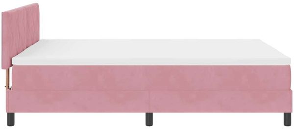 vidaXL LED Boxspringbett mit LED-Lichtleisten Rosa 160 x 200 cm Samt 3342733 Bild 9