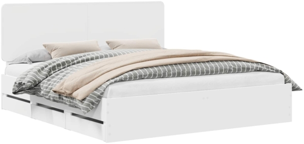vidaXL Bettrahmen mit Schubladen Weiß 180 x 200 cm Ingenieurs Holz 3412567