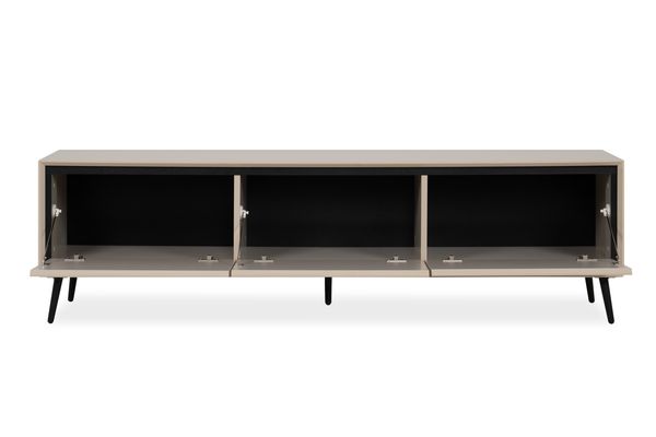 Finori Arona 57A Lowboard, sand / schwarz | Lowboard für Wohnzimmer | Maß: B x H x T ca. 175 x 50 x 38 cm | Lowboard mit 3 Klappen Bild 2