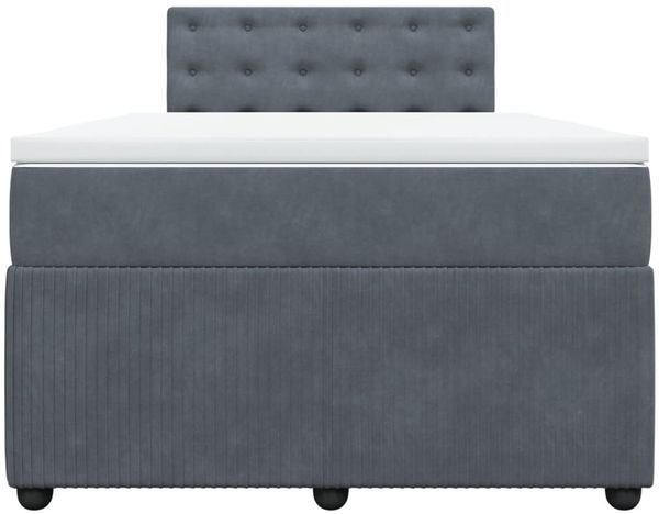 vidaXL Boxspringbett mit Matratze Dunkelgrau 120x190 cm Samt 3287699 Bild 4