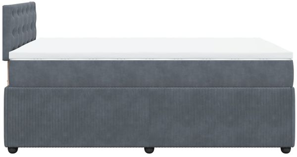 vidaXL Boxspringbett mit Matratze Dunkelgrau 120x190 cm Samt 3287699 Bild 9