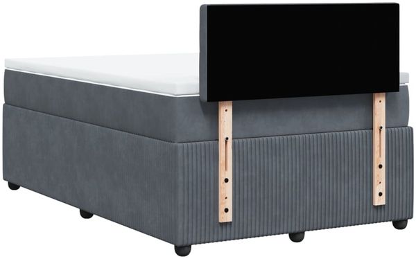 vidaXL Boxspringbett mit Matratze Dunkelgrau 120x190 cm Samt 3287699 Bild 10