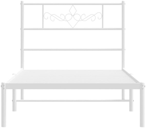 vidaXL Metallbett ohne Matratze mit Kopfteil Weiß 75x190 cm 355306 Bild 5