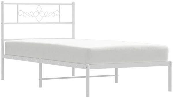 vidaXL Metallbett ohne Matratze mit Kopfteil Weiß 75x190 cm 355306 Bild 4